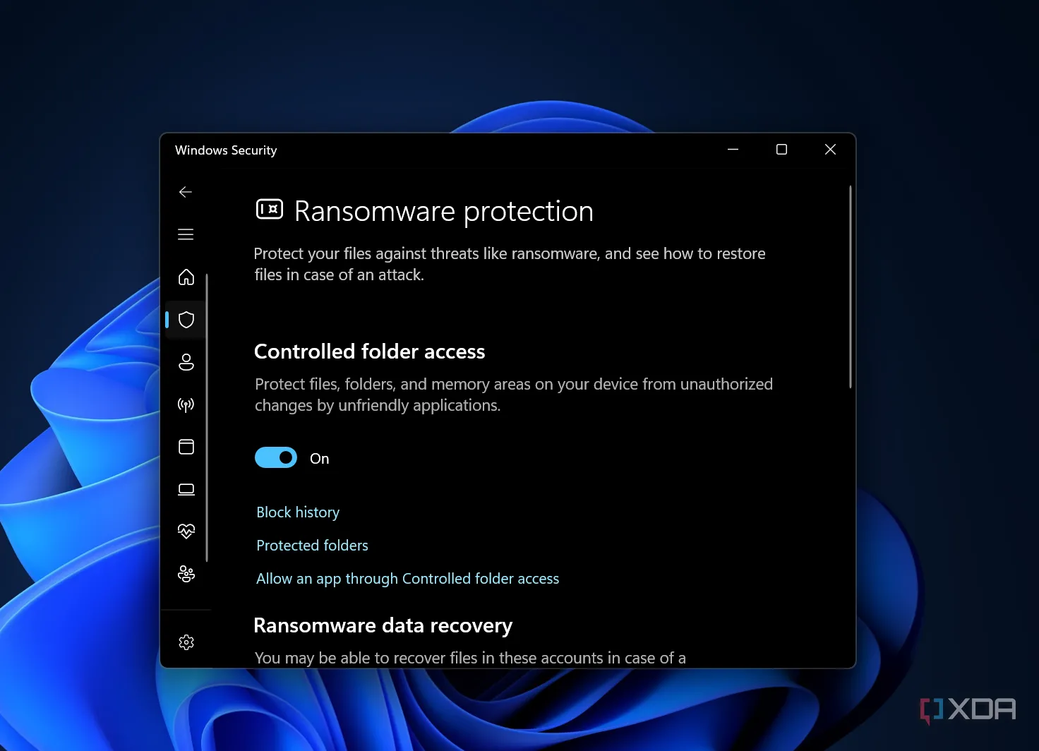 Tính năng Controlled Folder Access trong Windows 11 bảo vệ dữ liệu ảo hóa
