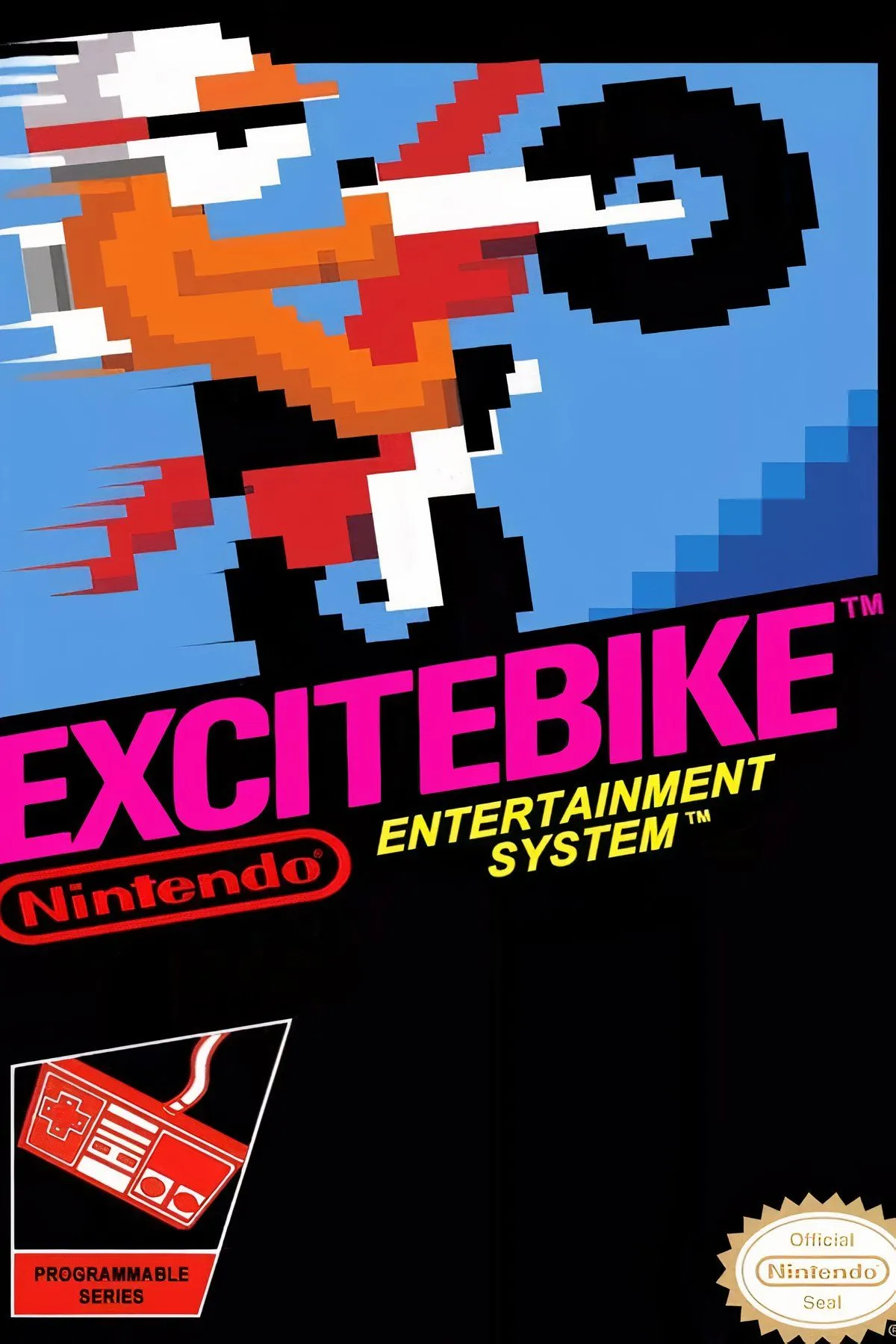 Tổng hợp các cảnh đua xe và xây đường đua trong game Excitebike, thể hiện tính năng độc đáo của trò chơi.