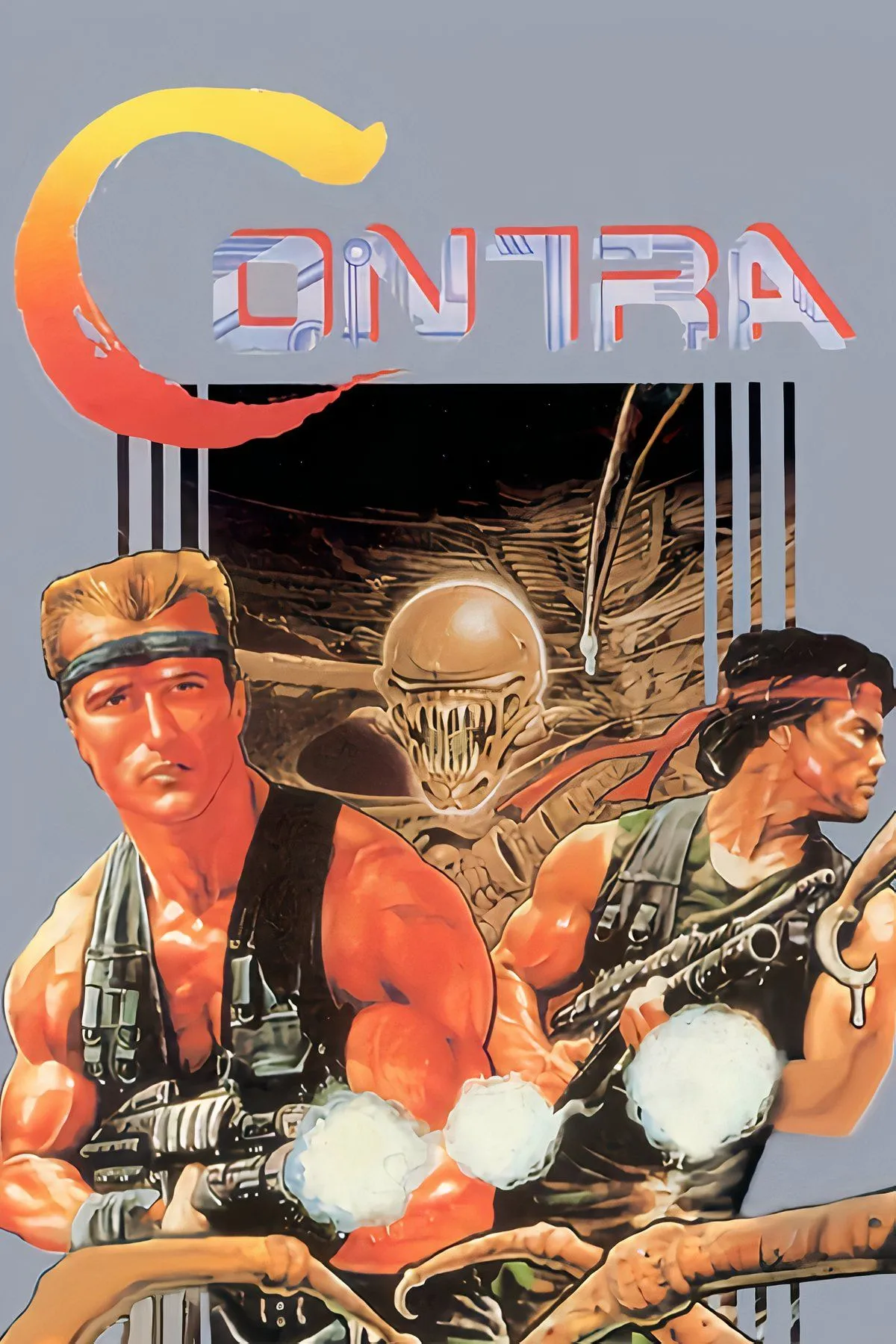 Tổng hợp hình ảnh gameplay Contra, thể loại run-and-gun kinh điển trên NES