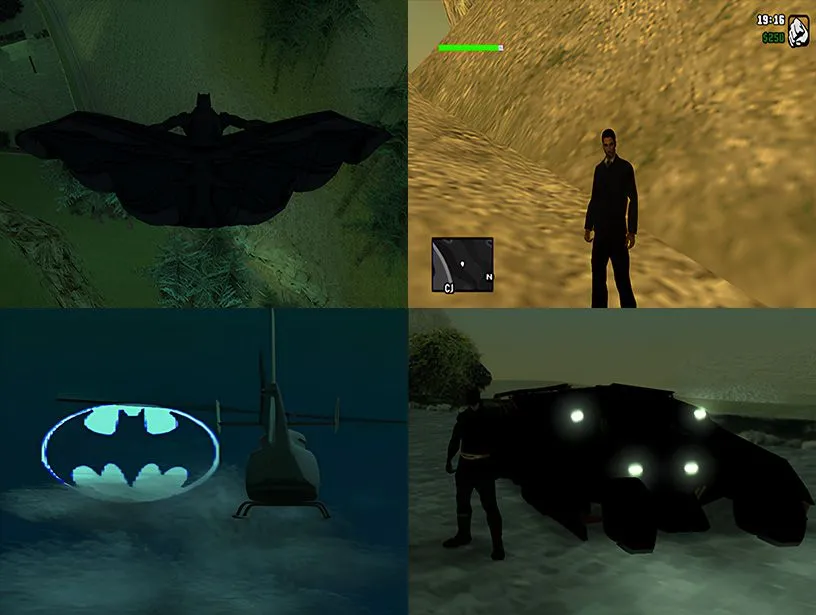 Tổng hợp hình ảnh mod Batman The Dark Knight cho GTA San Andreas trên PS2