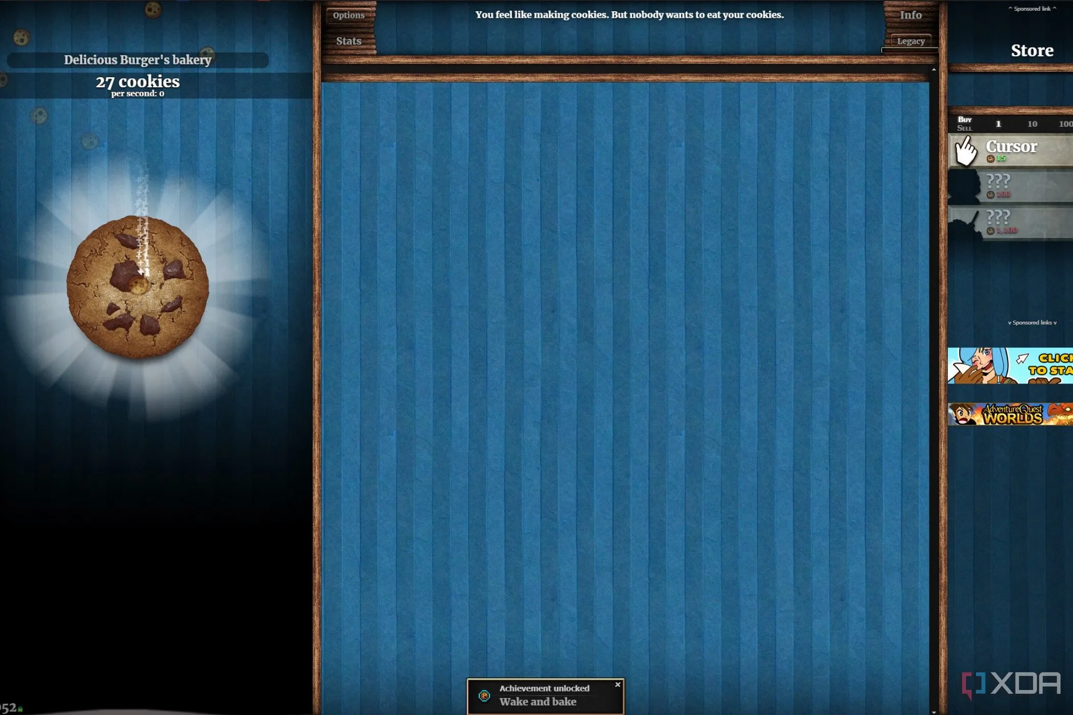 Trải nghiệm game Cookie Clicker trên trình duyệt