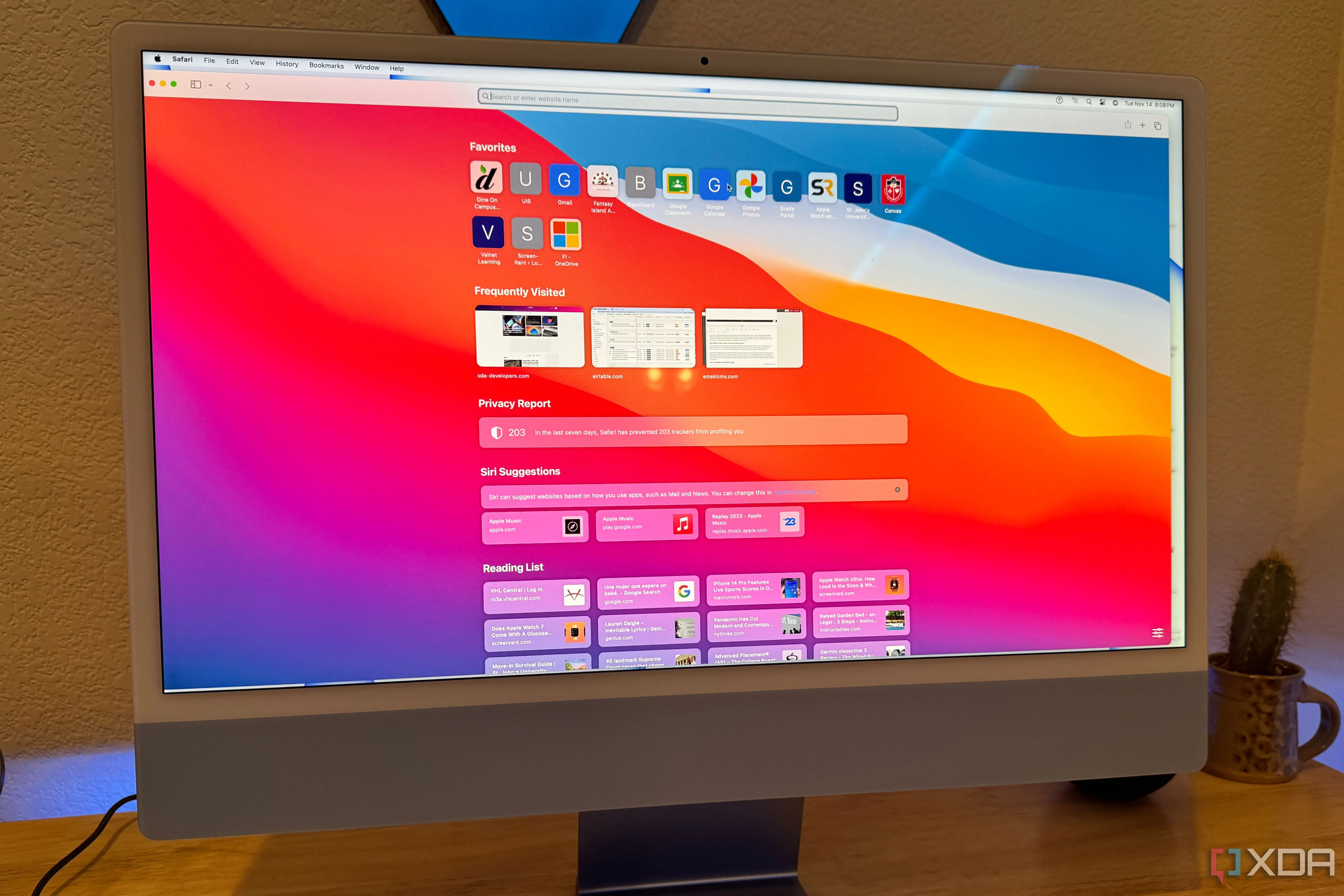 Trang bắt đầu Safari trên iMac