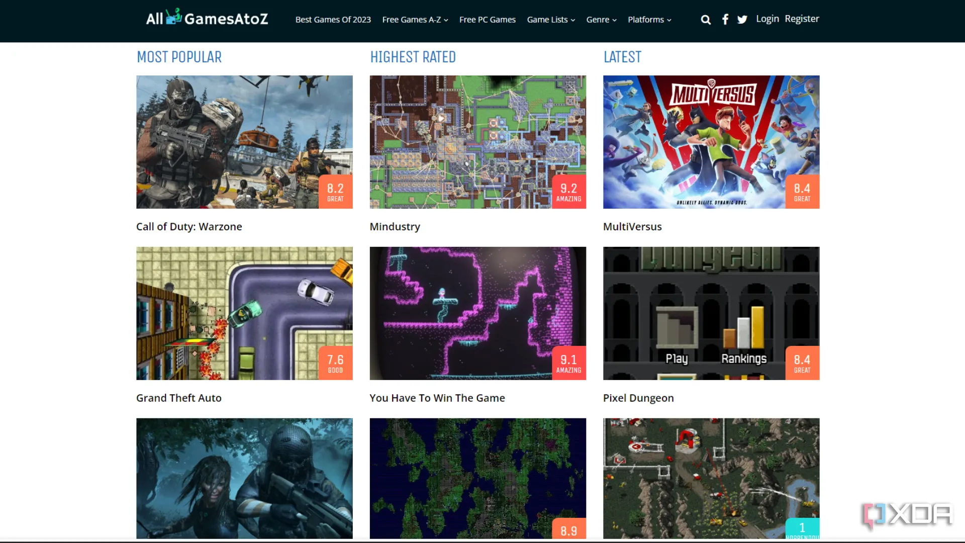 Trang web AllGamesAtoZ liệt kê các game miễn phí