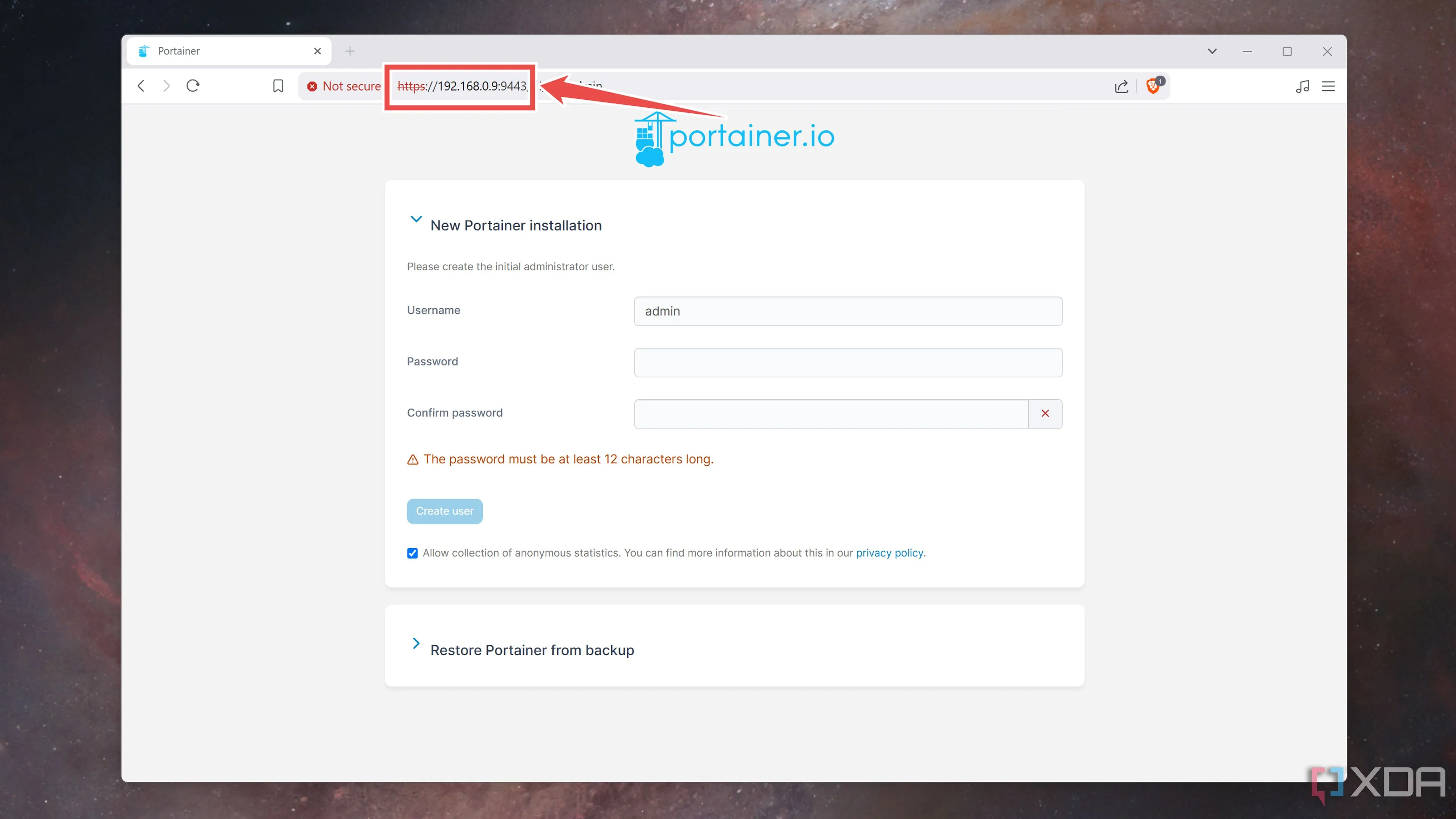 Truy cập giao diện web Portainer sau khi cài đặt trên Docker Swarm