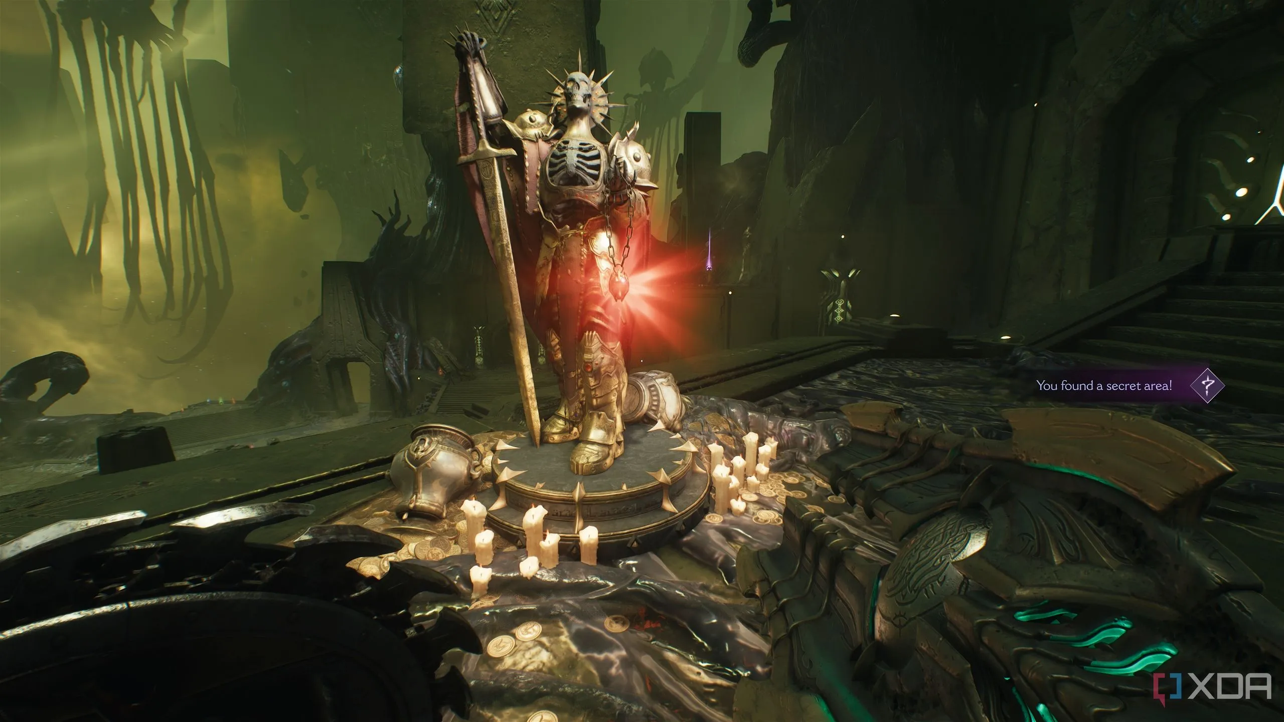 Tượng ngọc ruby đỏ đầu tiên trong khu vực bí mật 2 của Chương 15 Doom The Dark Ages.