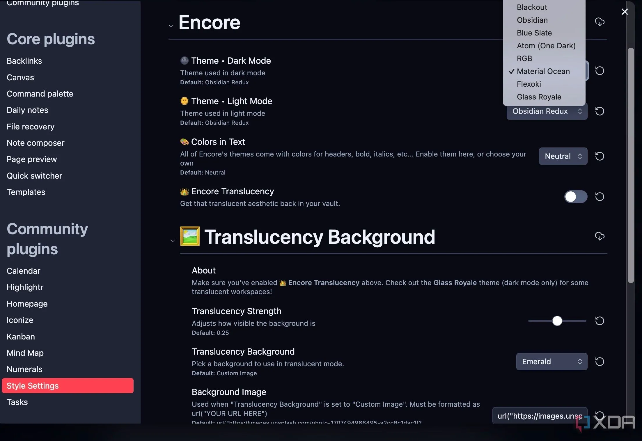 Tùy chọn cài đặt chuyên sâu của theme Encore thông qua plugin Style Settings
