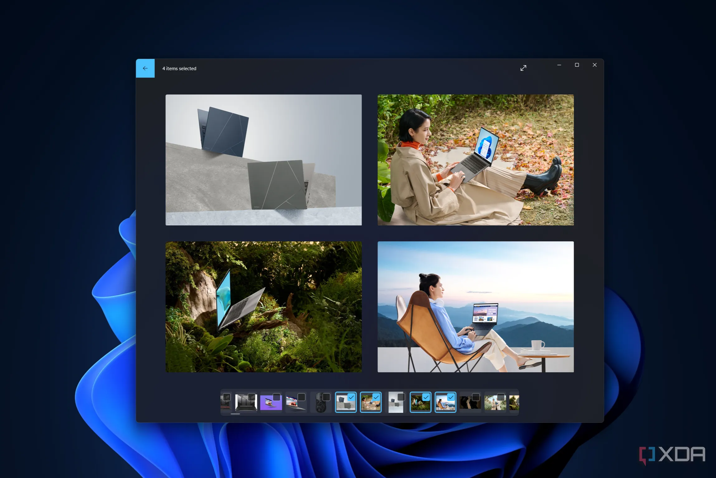 Ứng dụng Ảnh của Windows 11 hiển thị tab iCloud Photos với các hình ảnh được đồng bộ từ iPhone