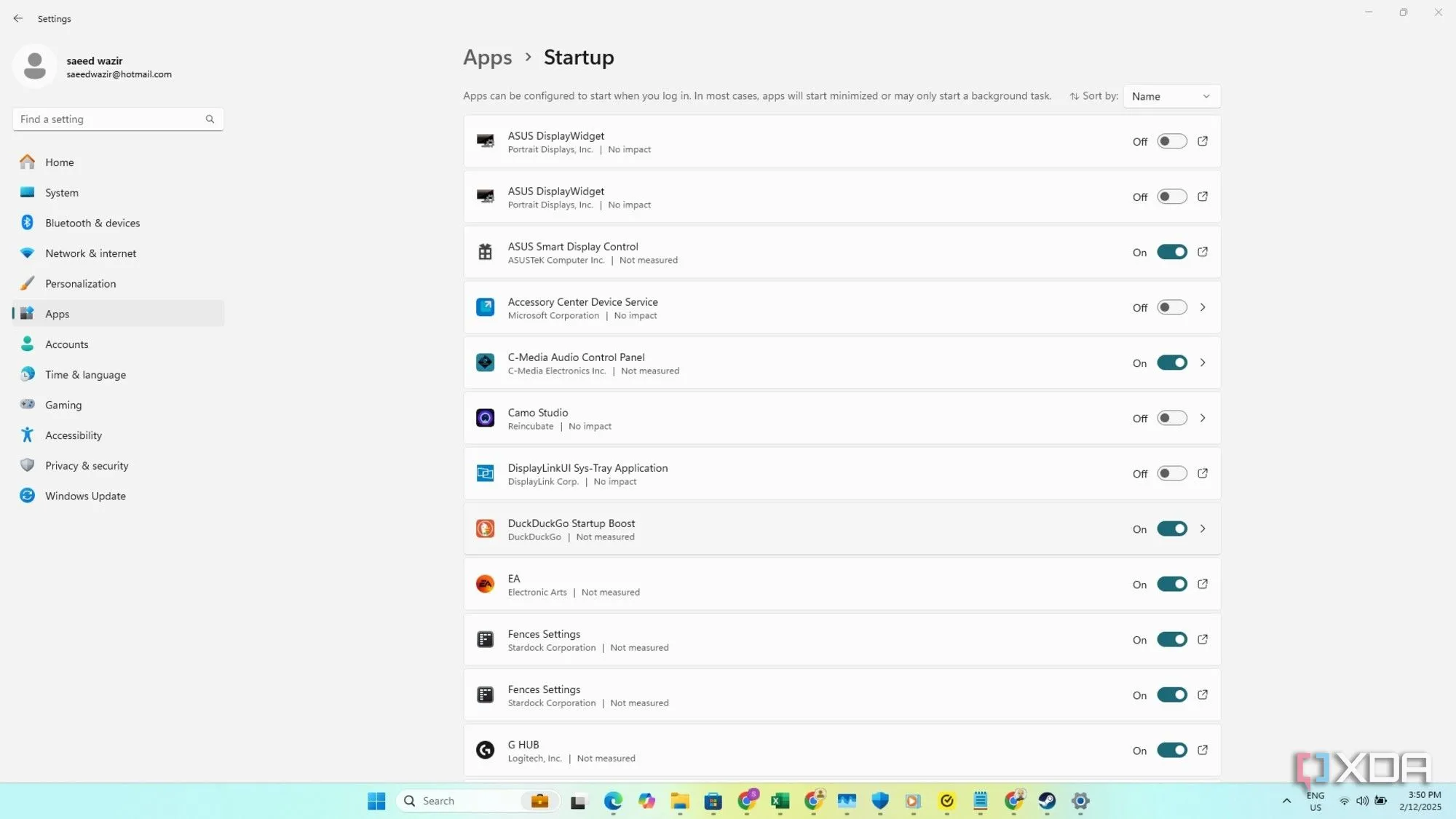 Ứng dụng khởi động trên Windows 11