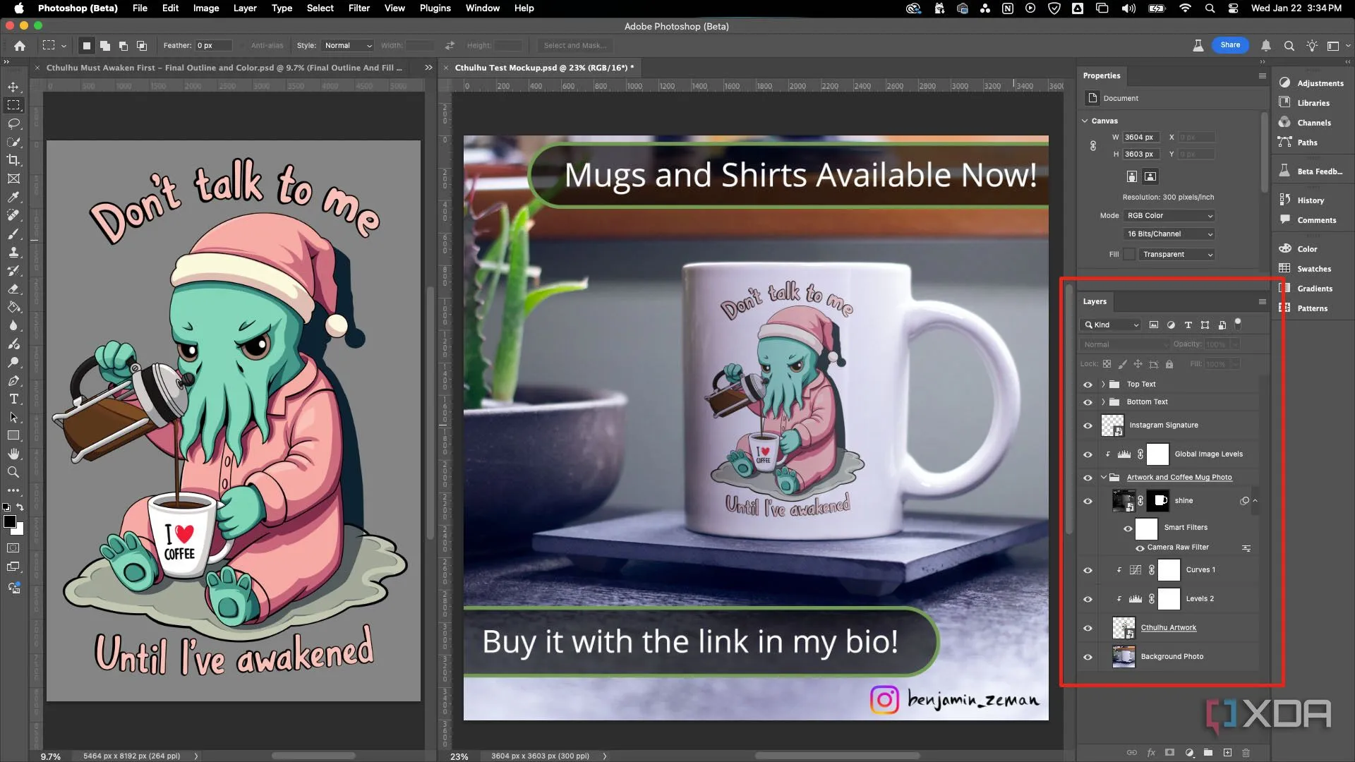 Ví dụ về cách sắp xếp layer trong Photoshop bằng cách đặt tên và nhóm layer một cách khoa học