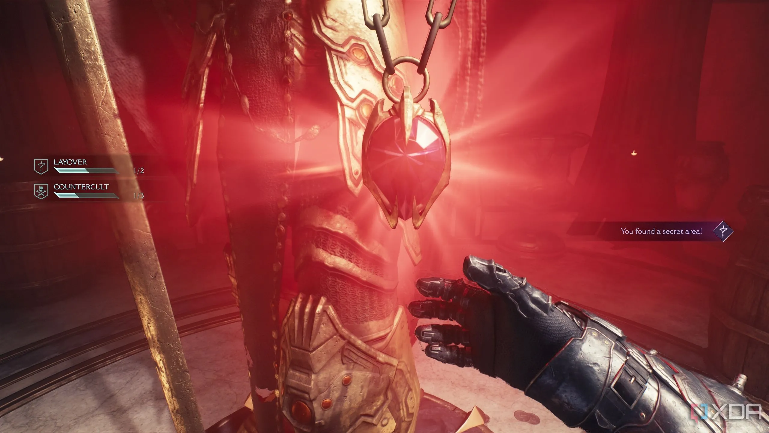 Viên Red Ruby đầu tiên sau khi giải câu đố trong Doom: The Dark Ages