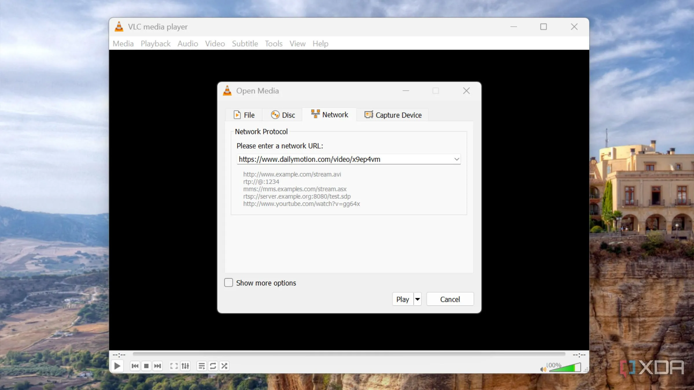 VLC Media Player phát video trực tuyến từ URL mạng