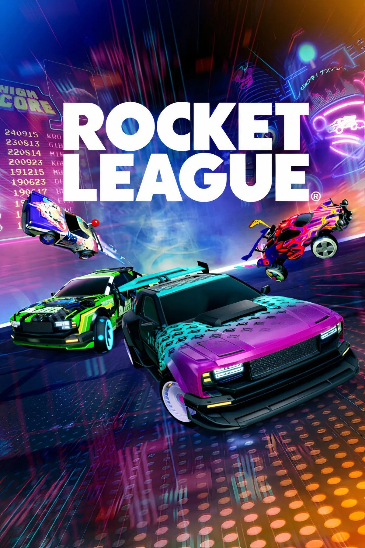 Xe tên lửa va chạm với bóng trong game Rocket League, minh họa lối chơi bóng đá kết hợp đua xe tốc độ cao