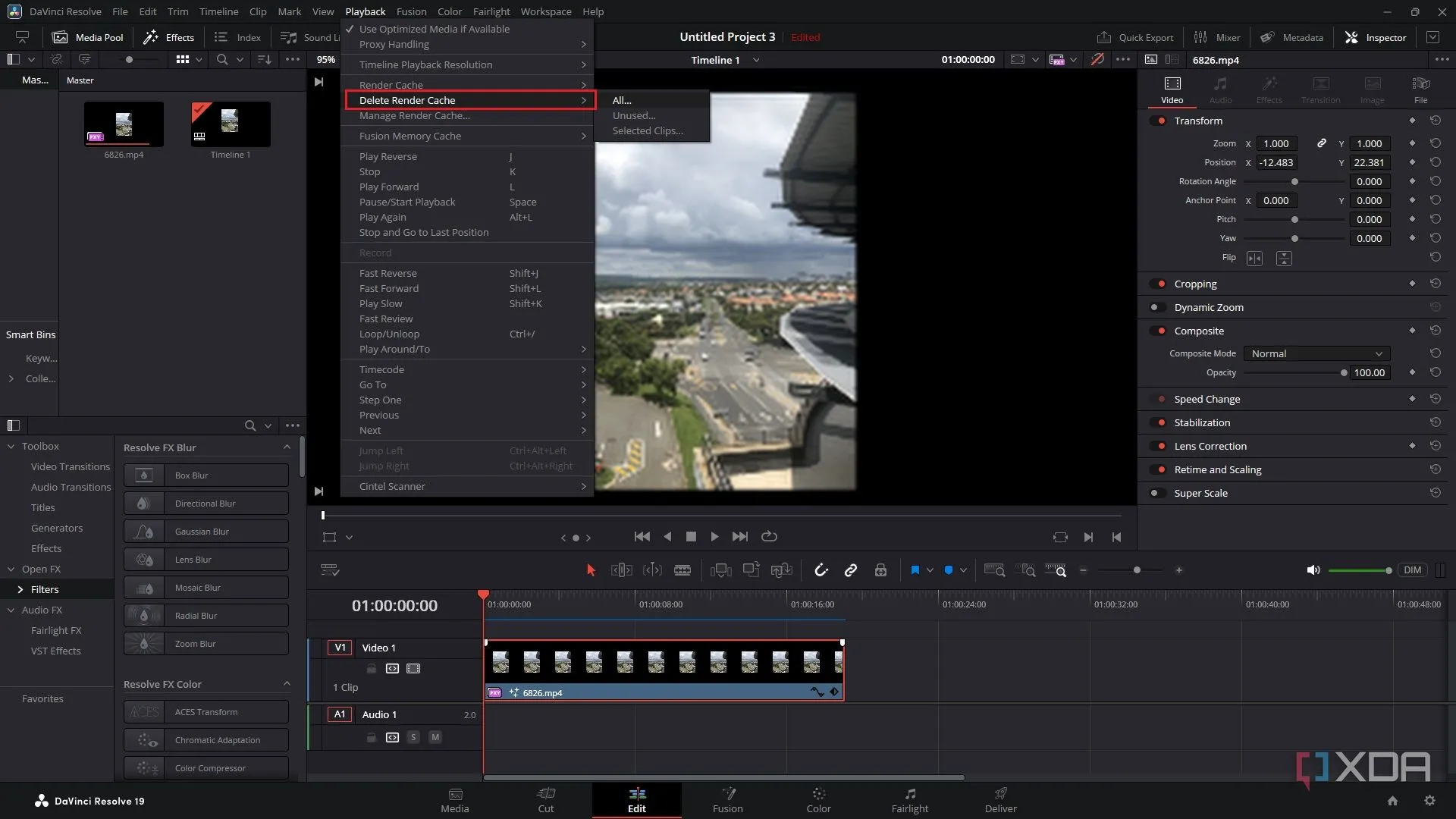 Xóa các file Render Cache đã lưu trong DaVinci Resolve để giải phóng dung lượng ổ đĩa