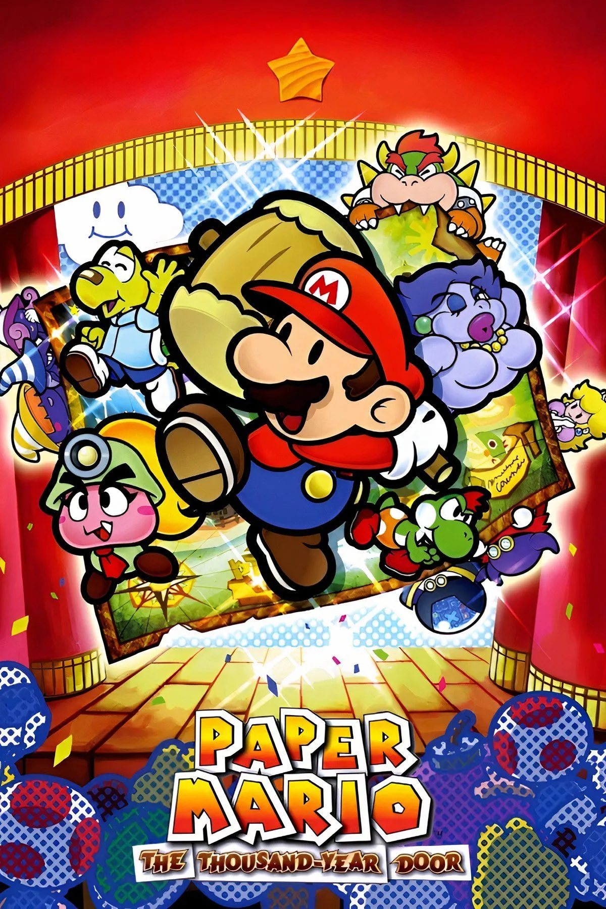 Yoshi màu xanh lá cây, bạn đồng hành của Mario trong Paper Mario: The Thousand-Year Door