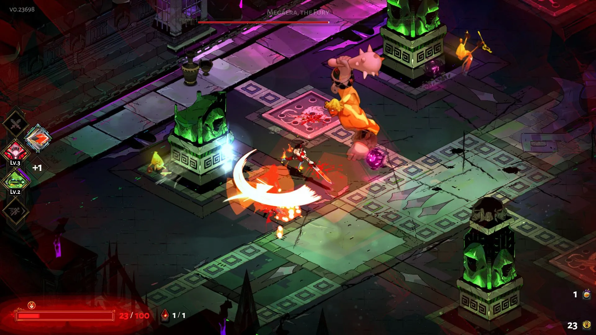 Zagrea chiến đấu với quái vật trong Hades, thể hiện gameplay hành động nhanh